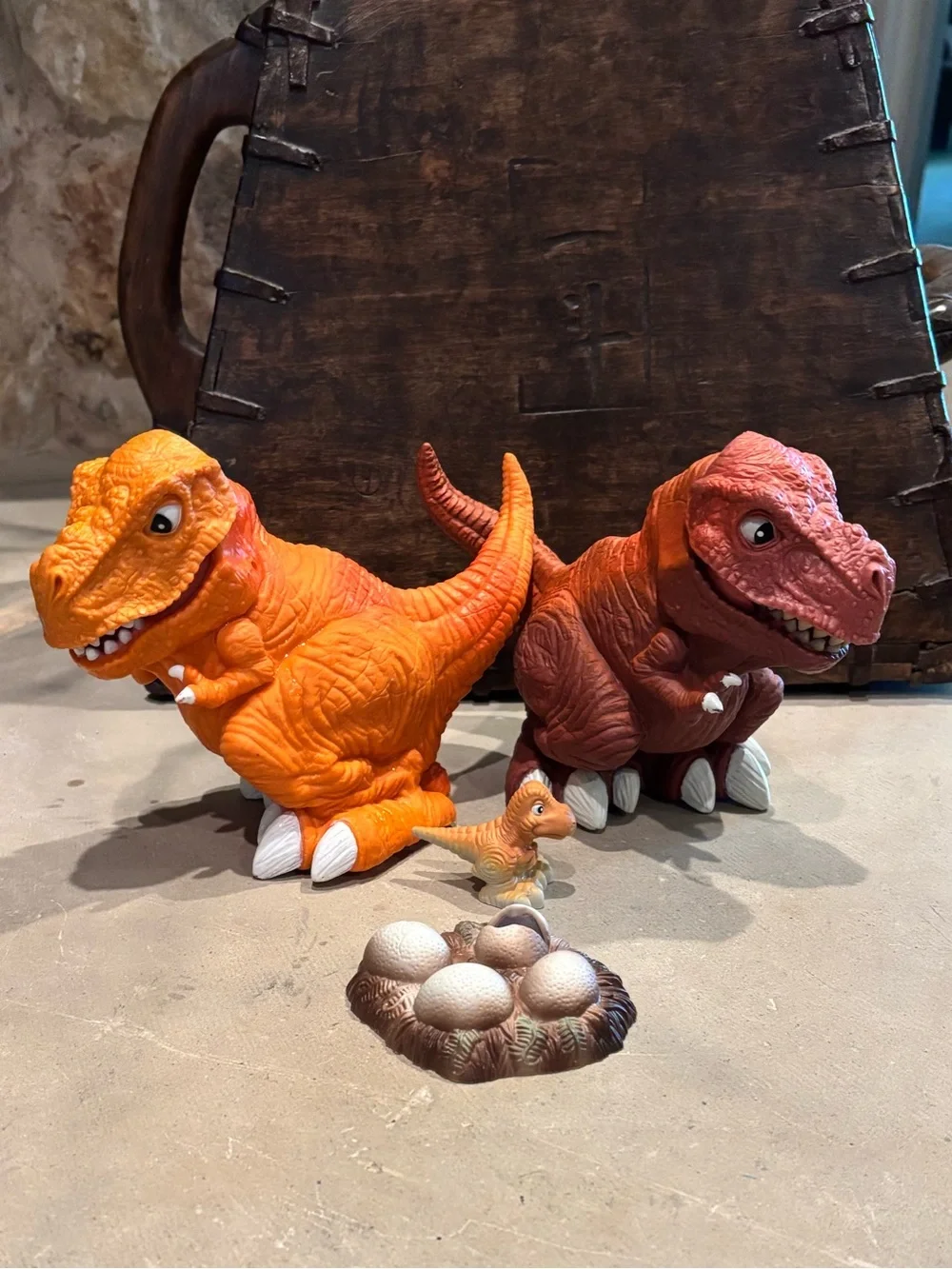 Ko Remco Motu Sungold and Orange T-Rex “knock-off” Battle Dinosaurs